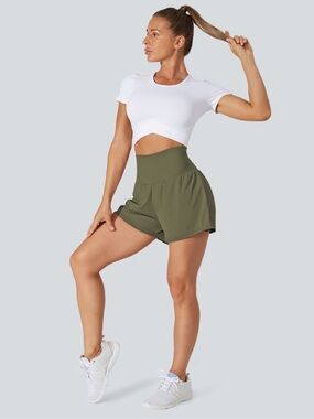 Halara SoftlyZero™ Airy Super High Waisted Cool Touch Yoga Shorts with Pockets